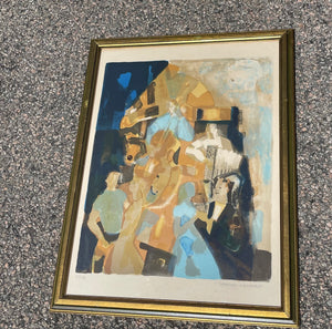 Georges Lambert signed Lithograph of Jazz Scene