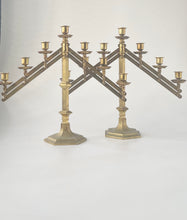 Load image into Gallery viewer, Rostand Judaica Ecclesiastical Brass Candelabras

