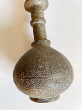 Load image into Gallery viewer, Brass Vase with Etched Cat Faces
