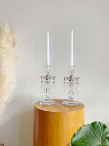 Pair of Heisey Crystal  Candlesticks