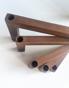 Wooden Handmade Mid Century Modern Candelabra