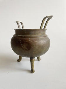 Brass Footed Planter with Dragon Motif