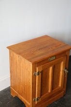 Load image into Gallery viewer, White Clad Simmons Hardware Co. Oak Ice Box Side Table
