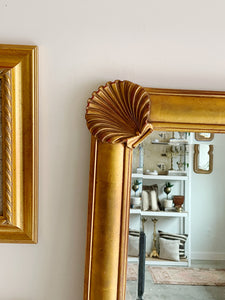 Large Ornate  Beveled  Shell Wall Mirror