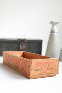 Primitive Cheese Box Early 1900's Wood Advertising Box Cooper