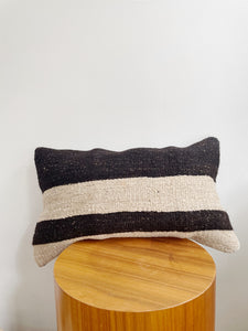 Striped Wool Kilim Rug Pillow 12x24