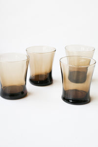 Vintage Anchor Hocking  Flared Tawny Mocha Glasses Set of Four