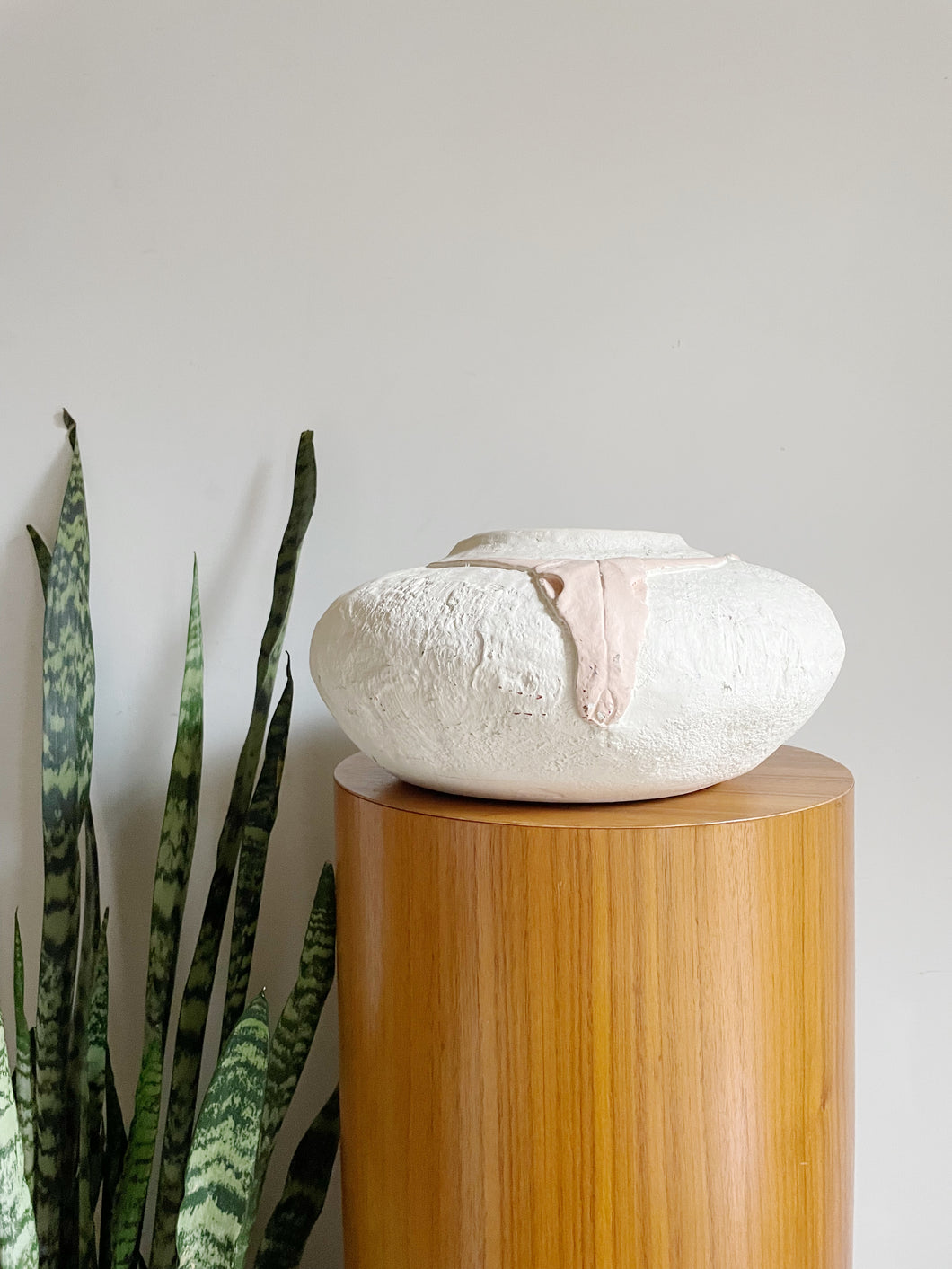 Long Horn Ceramic Vase