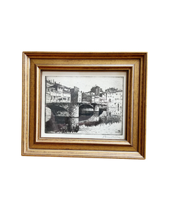 Original 1923 Etching, Ponte Vecchio, Florence