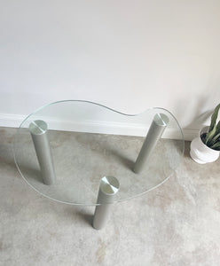 Post Modern Glass Kidney Side Table