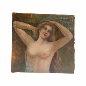 Antique Nude Portrait on Canvas