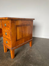 Load image into Gallery viewer, Antique Fruit Wood Twin Pedestal Partner Desk
