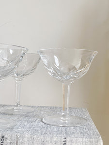 Set of 4 Crystal Coupe Glasses