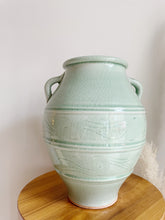 Load image into Gallery viewer, Large Ceramic Green Vase
