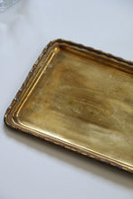 Load image into Gallery viewer, Solid Brass Tray with Bamboo Detail
