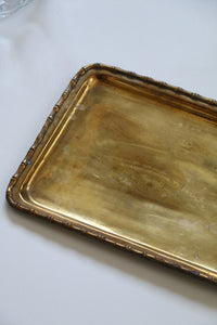 Solid Brass Tray with Bamboo Detail
