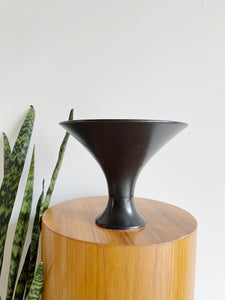 Black Ceramic Floral Vase Made in Japan