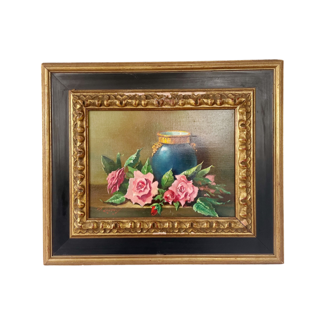 “California Flowers” Framed Oil Painting