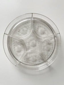 Six Sectioned Anchor Hocking Clear Glass Divided Dish Tray