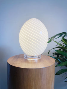 Glass Swirl Murano Style  Egg Lamp