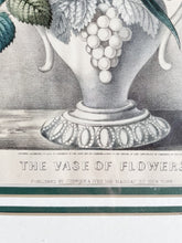 Load image into Gallery viewer, Framed Currier and Ives Still Life Lithograph Titled &quot;The Vase of Flowers&quot;
