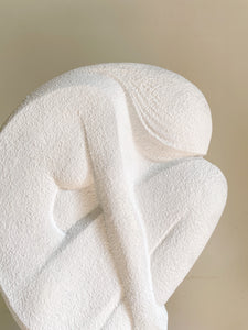 Mid Century Vintage Abstract Female Nude Study in White Plaster Unsigned.