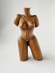 Wooden Carved Nude Study Sculpture
