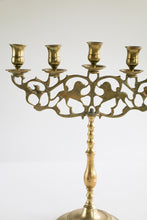 Load image into Gallery viewer, Brass Candelabra with Lion Detail
