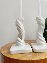 Load image into Gallery viewer, Iridescent Ceramic  Swirl Candle Sticks
