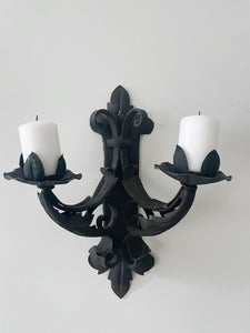 Pair of Antique Cast-Iron Wall Sconces