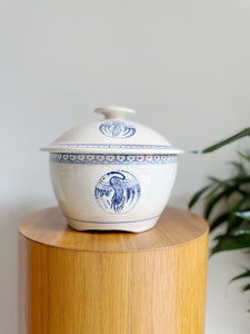 Ceramic Crane Motif Lidded Bowl