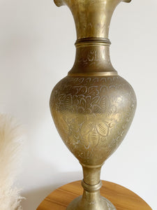 Large Etched Brass Vase