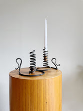 Load image into Gallery viewer, Pair of Vintage Courting Wrought Iron Spiral Adjustable Candle Holders
