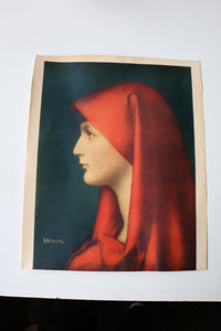 Vintage Phonochrome Fabiola Portrait by Jean Jacques Henner printed in Italy