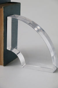 Curved Astronte Lucite Bookends by Ritts Co. Of Los Angeles
