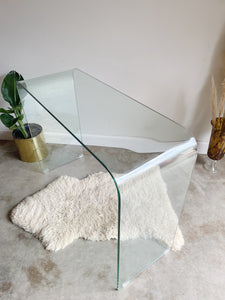 Glass Waterfall Console Table