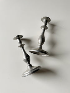 Pair of Pewter Candlestick Holders