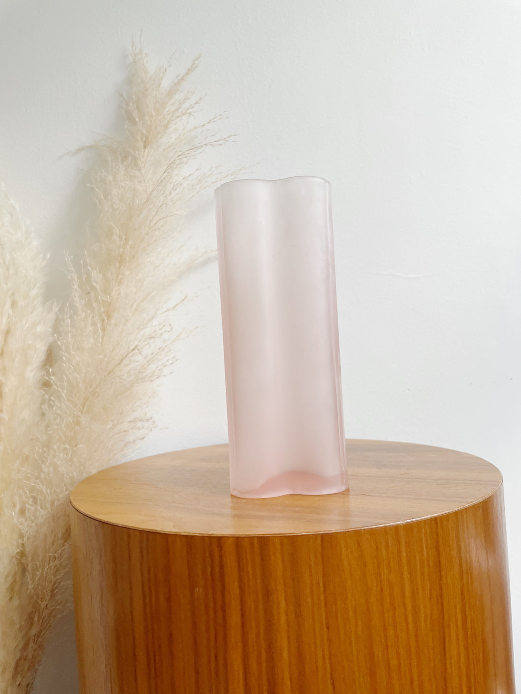 Frosted Pink Glass Vase