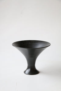 Black Ceramic Floral Vase Made in Japan