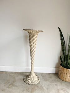 Antique Handmade Woven Floor Vase