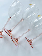 Load image into Gallery viewer, Luminarc Verrerie D&#39;Arques Glasses France Pink Rose Stem Wine Set of 4
