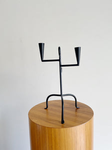 Wrought Iron Candelabra with Candle Snuffer
