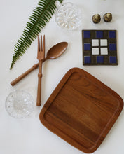 Load image into Gallery viewer, Mid Century Modern Teak Cheese Board by Dolphin
