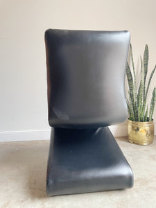 Post Modern Pleather S Chair in the Style of Verner Patton