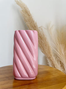 Pink Ceramic Swirl Vase Made in Italy