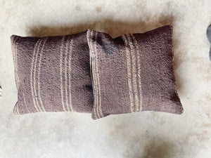 Pair of Kilim Wool Rug Pillows 18in x18in