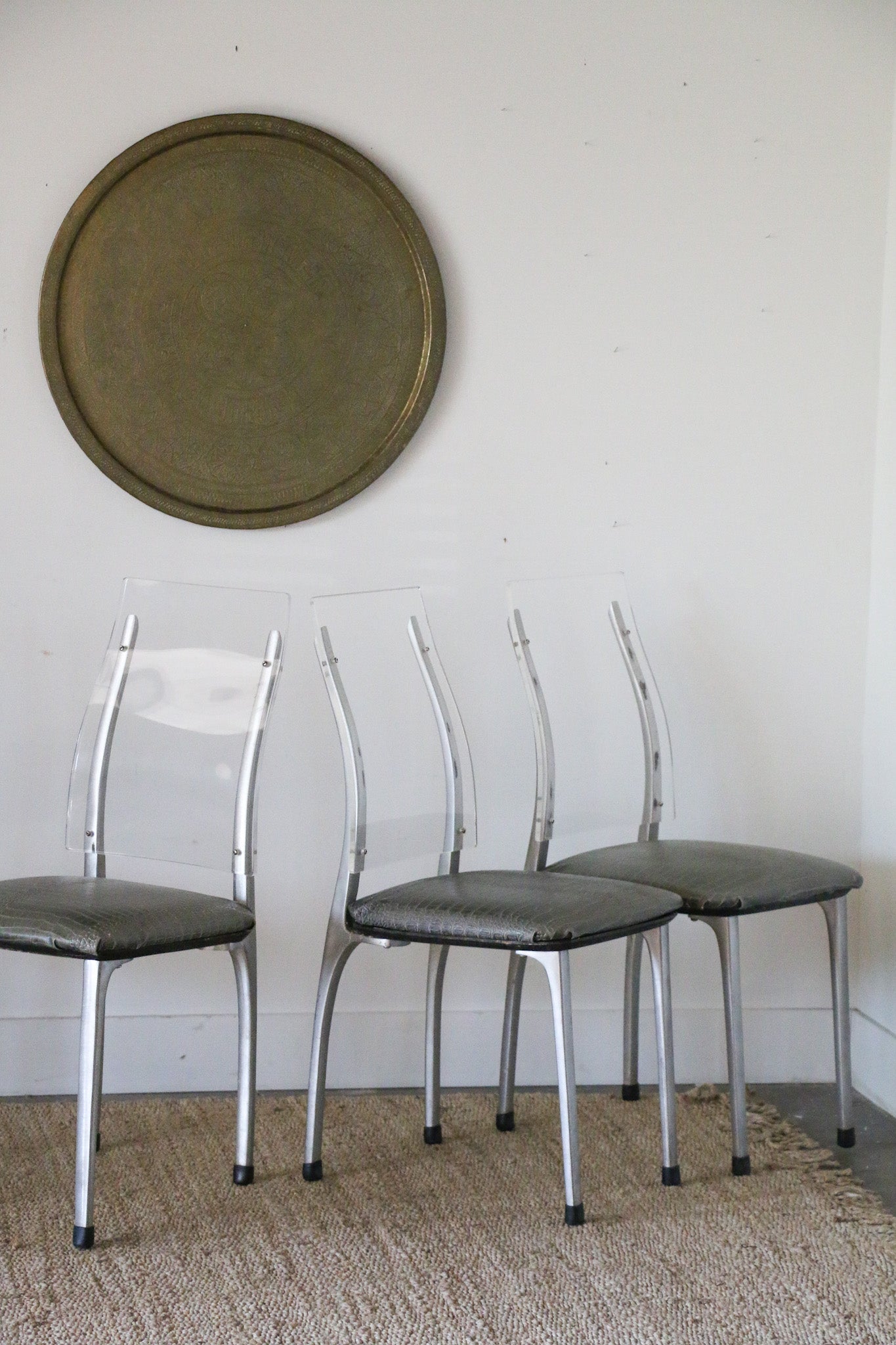 Set of Four Mid Century Modern Lucite Chairs Brick Alley Co