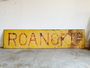 Vintage Painted Metal Roanoke Sign