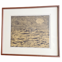 Load image into Gallery viewer, Signed  &amp; Framed Silkscreen, limited edition 23/100. Titled Moon &amp; Water and signed Margaret Morris 1962

