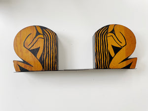 Nude Woodblock Bookends